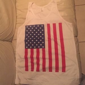 American apparel American flag muscle tee