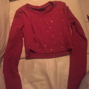 Orange long sleeve crop top