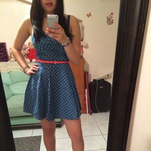 Super cute Denim Poke a dot dress.