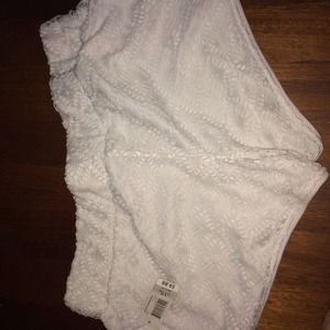 White lace shorts