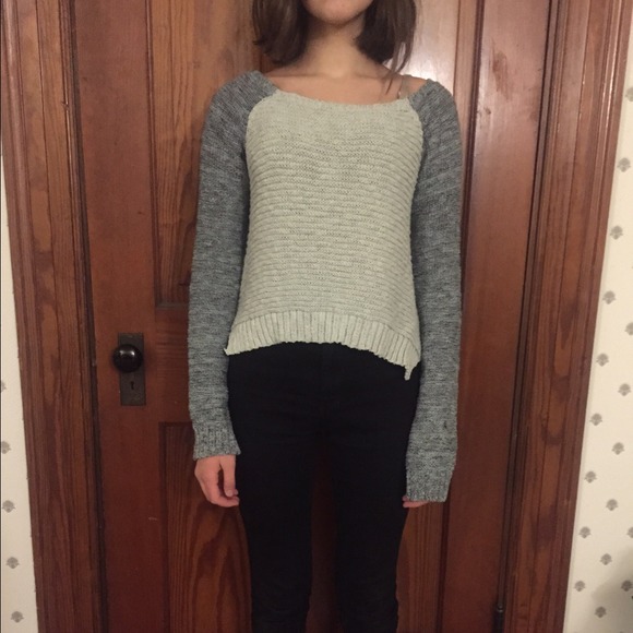 Color Block High-Low Waffle Knit Sweater