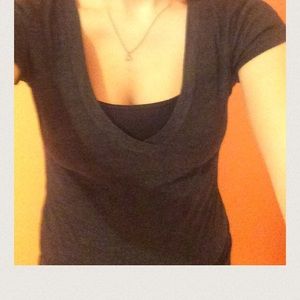 BDG dark grey v neck tee