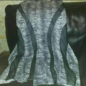 XL Zebra long flared skirt