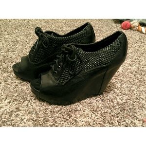 UO || Cooperative | Peep Toe Wedges