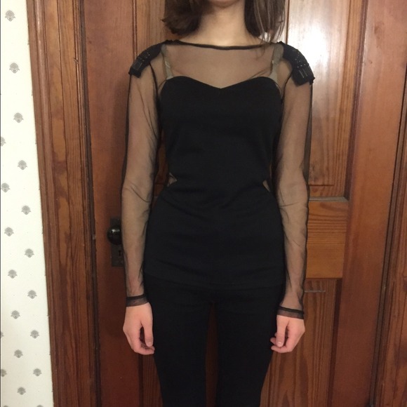 Nasty Gal Mesh Cutout Top