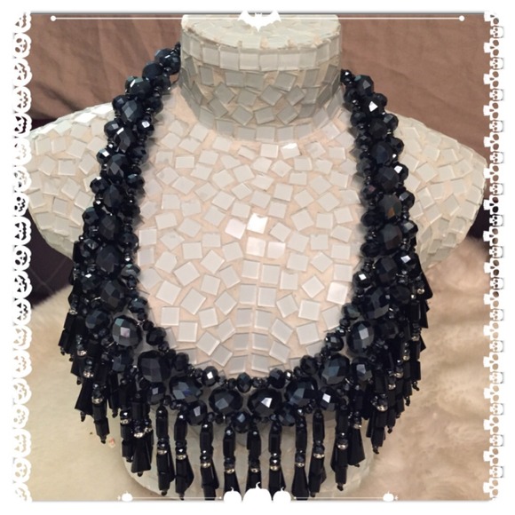 Chunky Rhinestone Drop Statement Necklace! - Picture 1 of 4