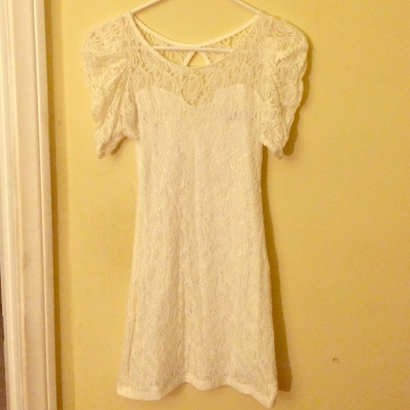 Tight white lace clubbing dress (see pics)