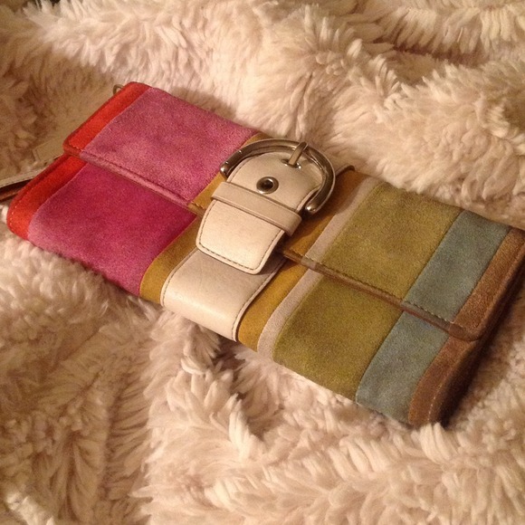 Coach Accessories - Multicolor Coach Soho Suede Clutch Wristlet