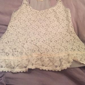 White and grey lace tank, rare