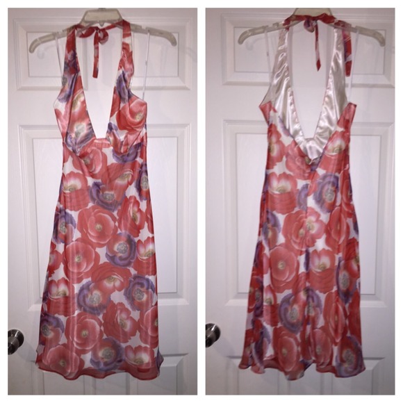 ABS floral halter dress