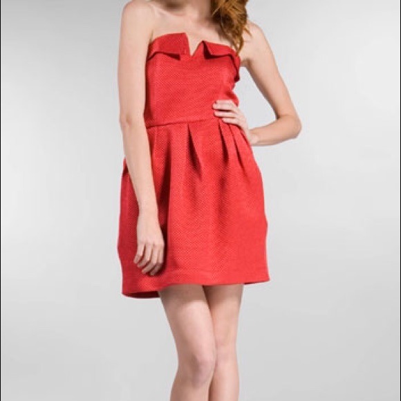 Rory Beca Eva bustier mini dress in lipstick