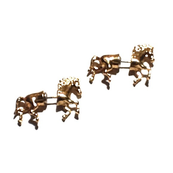 Gold horse double earrings