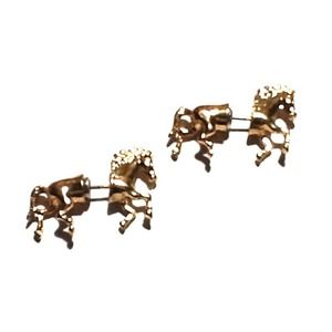 Gold horse double earrings