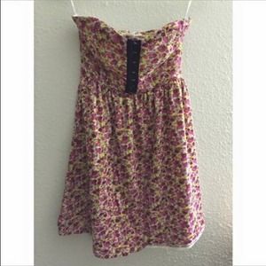 Strapless Floral Dress