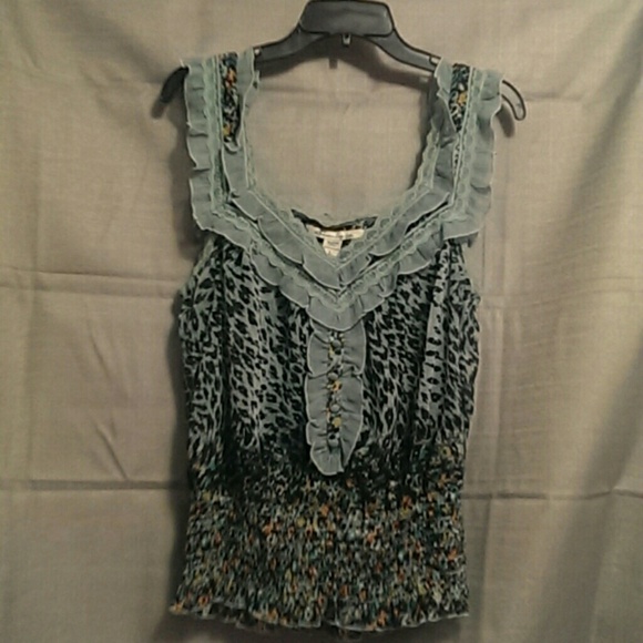Animal print sheer top.