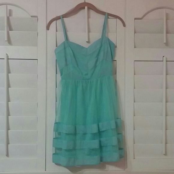 Seafoam Green Chevron Dress