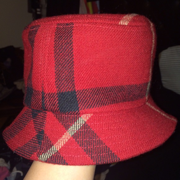 Authentic Burberry red bucket hat