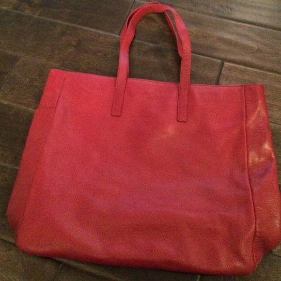 Express Red Leather Tote