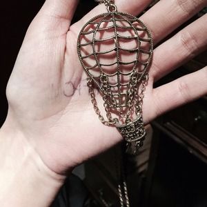 Brass hot air balloon necklace