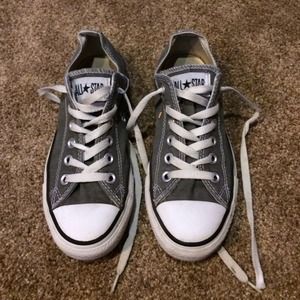 Women's gray low top converse. Size 6.5