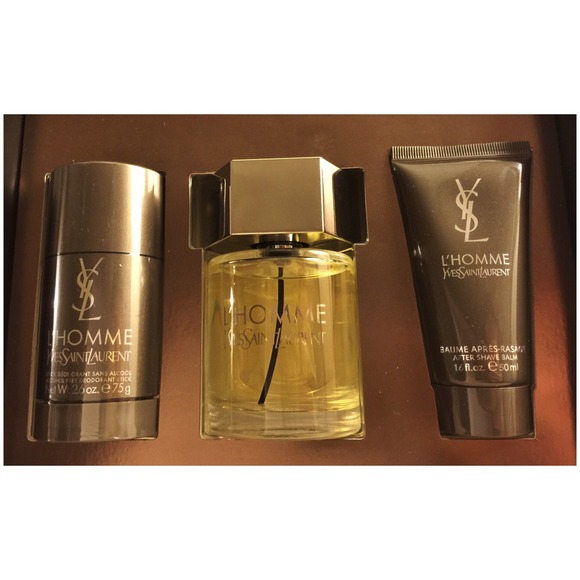 YSL L'Homme deodorant, cologne, & aftershave.