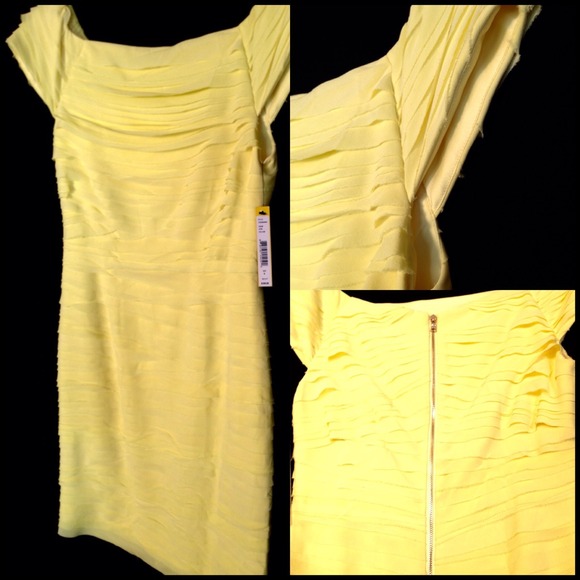 Alice & Olivia Lemon Chiffon Dress NWT - Picture 3 of 6