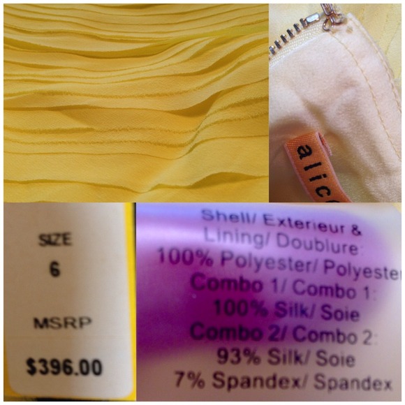 Alice & Olivia Lemon Chiffon Dress NWT - Picture 6 of 6