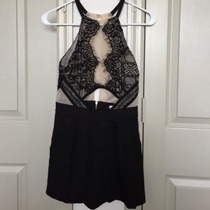 Black Lace Romper NWOT