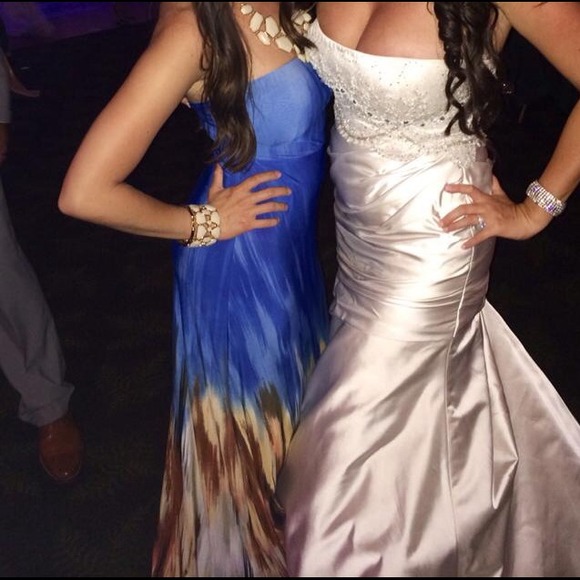 🚫TRADED🚫 Strapless maxi dress💙💛 - Picture 3 of 4