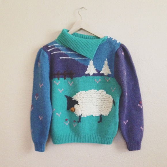 Vintage Farm Scene Sweater