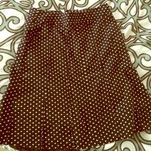 Brown pleated INC stretch skirt like new