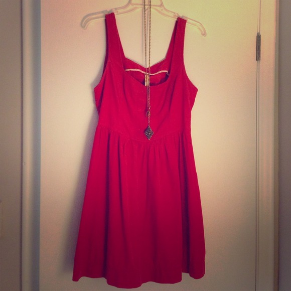 Anthropologie Dresses & Skirts - Anthropologie Red Corduroy Dress