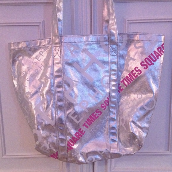 NWOT Sephora Times Square Metallic Tote Bag