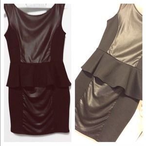 Black leather dress