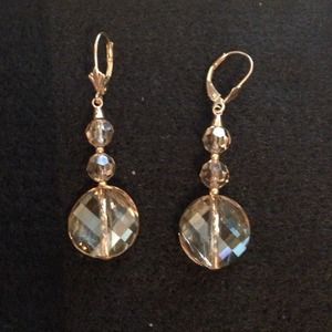 14k gold and citrine hanging earrings.