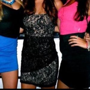 Black and beige laced dress