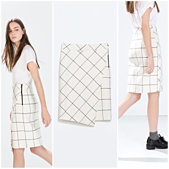 💢Sold on eBay💢ZARA Check Asymmetrical Skirt! - Picture 3 of 4