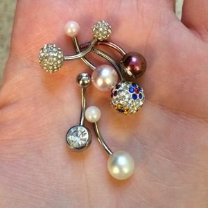 6 stainless steel belly rings!