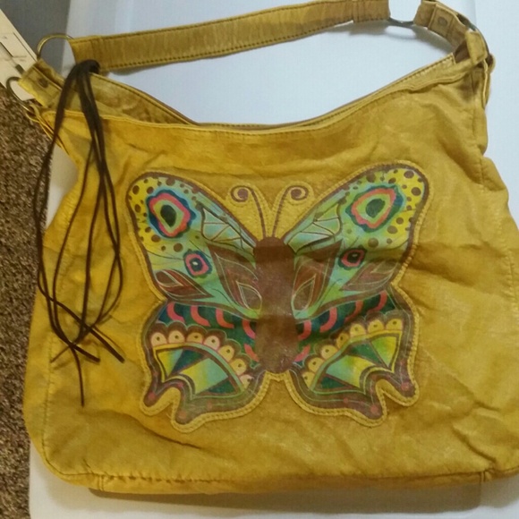 Yellow butterfly purse