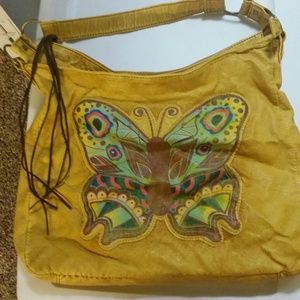 Yellow butterfly purse