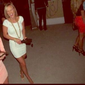 Bebe White Fitted Dress