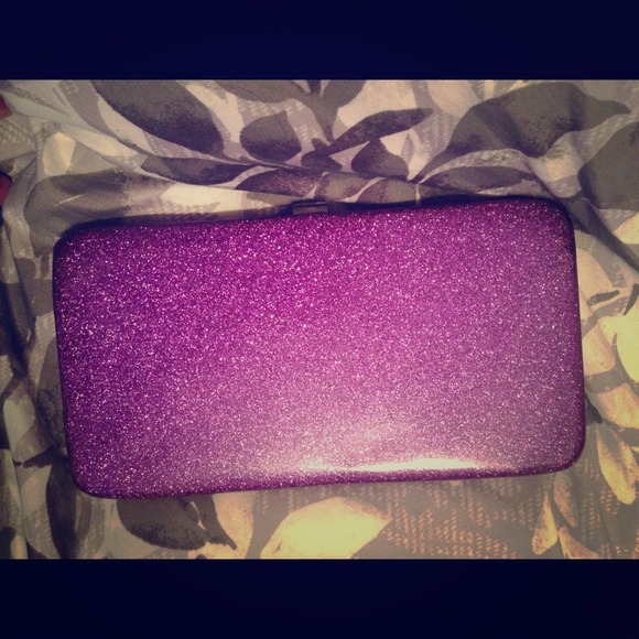 Purple glitter wallet