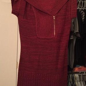 Red sweater dress