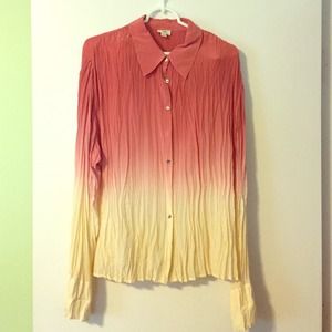 J Jill silk long sleeve button down blouse -- XL