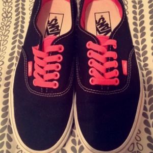 Black and pink vans