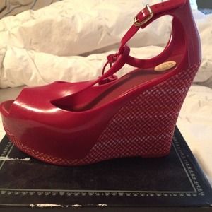 Rubber Wedge, with orange/pink checkered pattern