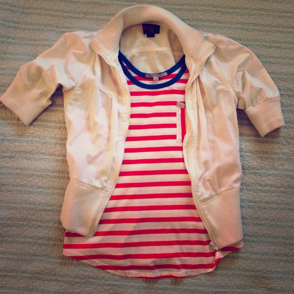 Cute Cream Colored Short Sleeve Forever21 Jacket - Picture 1 of 4