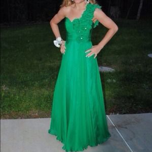 Gorgeous Green Jovani Prom Gown