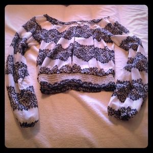 Black and white silky top