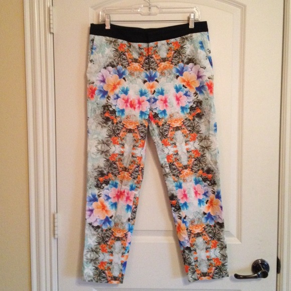 Zara floral capri pants